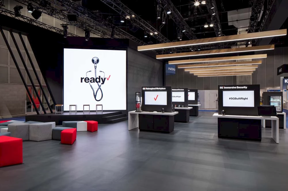 Verizon 5g booth at the Los Angeles  Mobile World Congress Americas photographed  by  Mark A Steele Photography Inc