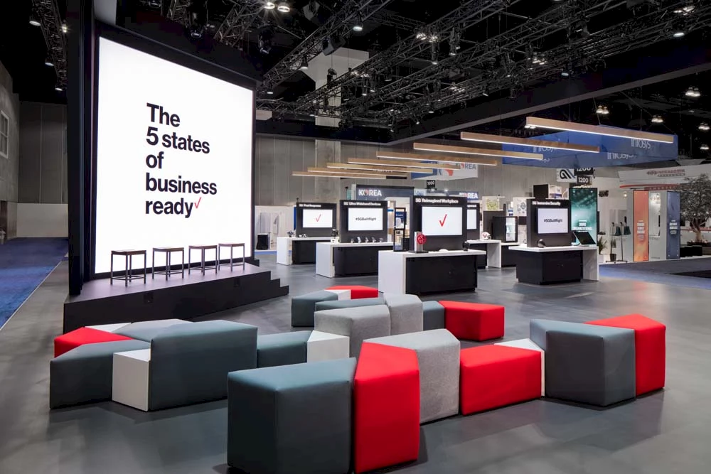 Verizon 5g booth at the Los Angeles  Mobile World Congress Americas photographed  by  Mark A Steele Photography Inc