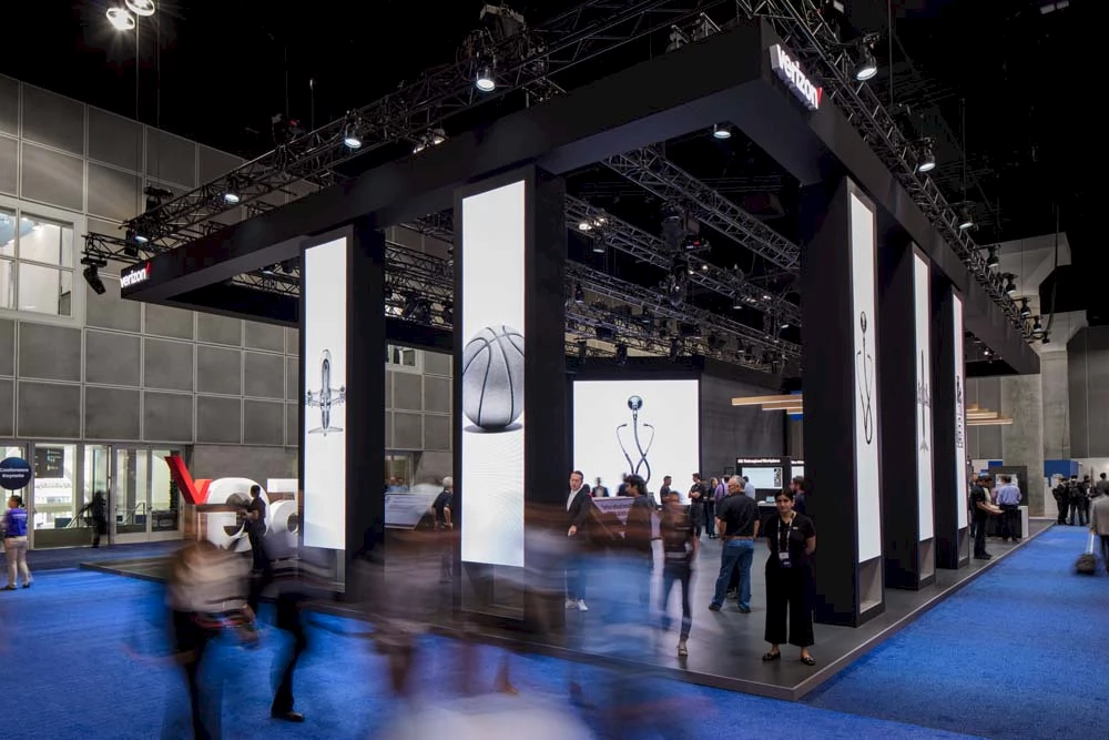 Verizon 5g booth at the Los Angeles  Mobile World Congress Americas photographed  by  Mark A Steele Photography Inc