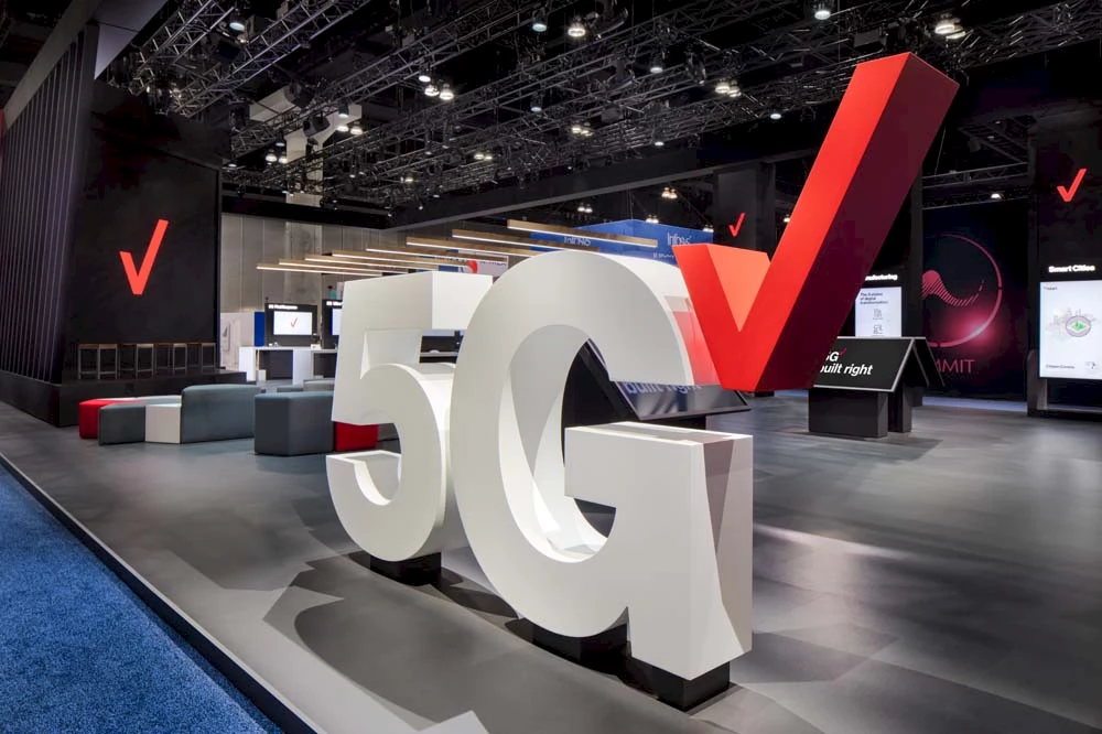 Verizon 5g booth at the Los Angeles  Mobile World Congress Americas photographed  by  Mark A Steele Photography Inc